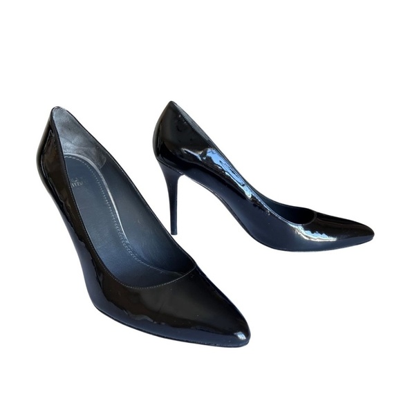 Stuart Weitzman Black Patent "Power" Pointed Toe Pumps Size 10.5 Includes Box - Picture 5 of 8